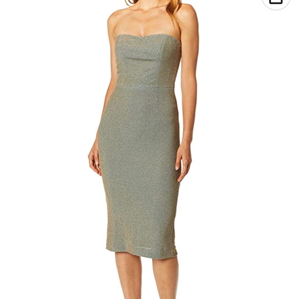 Dress the Population Women's Claire Strapless Sequin Mini Sheath Sz M